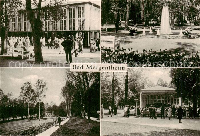 Bad Mergentheim Kurhaus Fontaene im Kurpark Musikpavillon