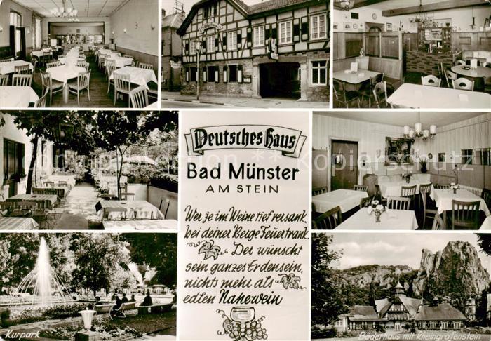Bad Muenster Stein Ebernburg Gasthaus Deutsches Haus Gastraeume Kurpark