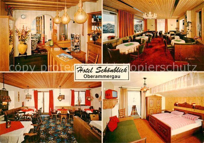OBERAMMERGAU Bayern Hotel Schoenblick Rezeption Restaurant Bauernstube Gaestezim