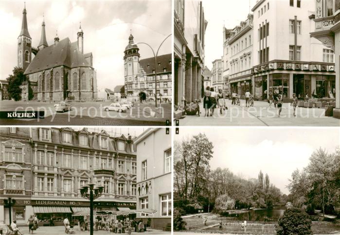 Koethen Anhalt Marktplatz mit St Jakobskirche und Rathaus Schalaunische Strasse