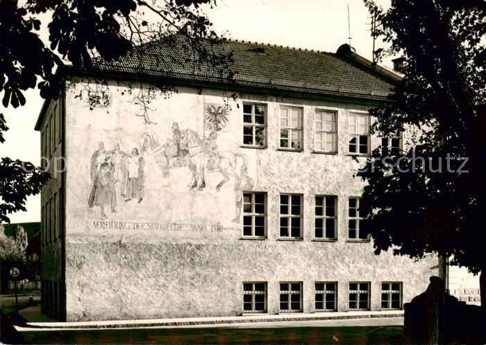 Uffenheim Gebaeude mit Aufschrift Verleihung der Stadtrecht Anno 1349