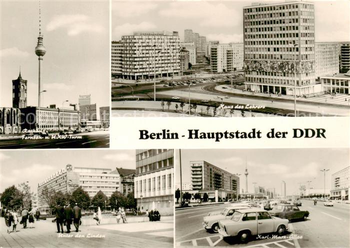 BERLIN  CITY Fernseh und UKW Turm Haus des Lehrers Unter den Linden Karl Marx Al