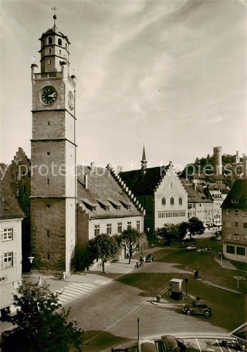 Ravensburg  Wuerttemberg Marienplatz mit Blaeserturm Wanghaus Rathaus Mehlsack V