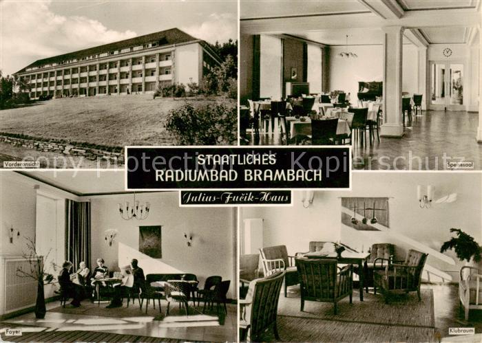 Bad Brambach Staatl Radiumbad Vorderansicht Speisesaal Foyer Klubraum Julius Fuc