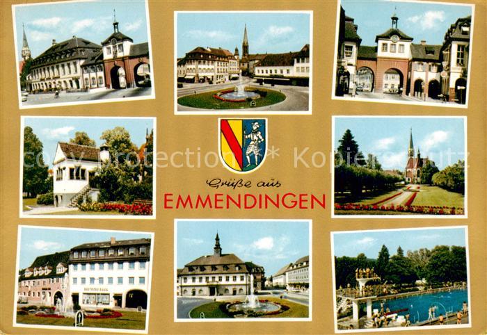 Emmendingen Orts und Teilansichten Schwimmbad Rathaus Stadttor
