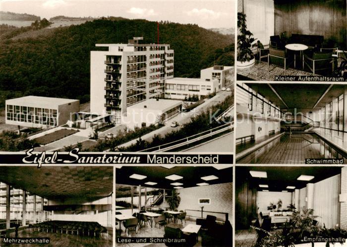 Manderscheid Eifel Eifel Sanatorium Mehrzweckhalle Lese und Schreibraum Empfangs