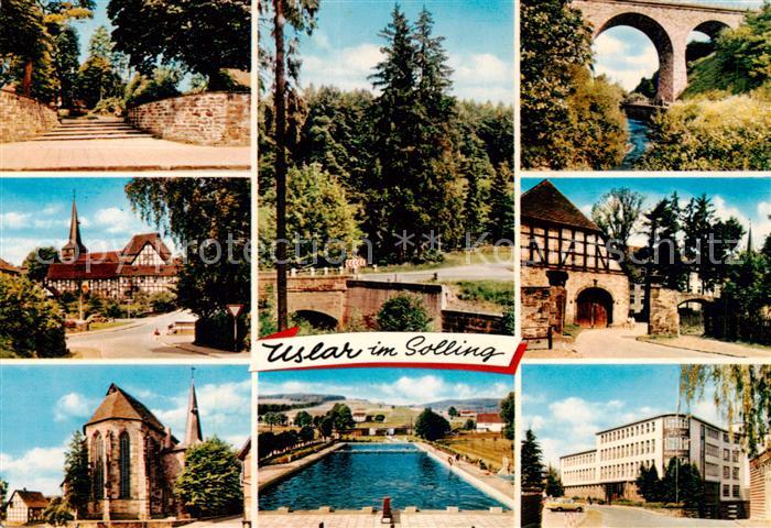 Uslar Solling Teilansichten Treppenaufgang Kirche Brueck Schwimmbad