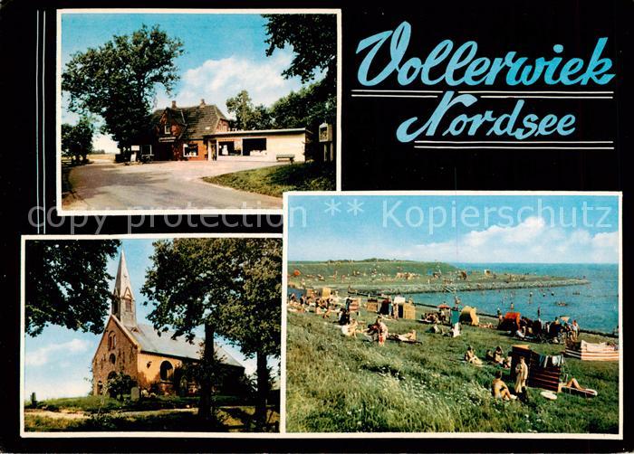 Vollerwiek Kaufladen Kirche Strandpartie