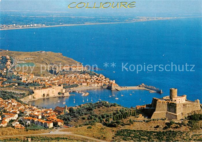 Collioure 66 Pyrenees-Orientales Ville catalane Fort Saint Elme vue aérienne