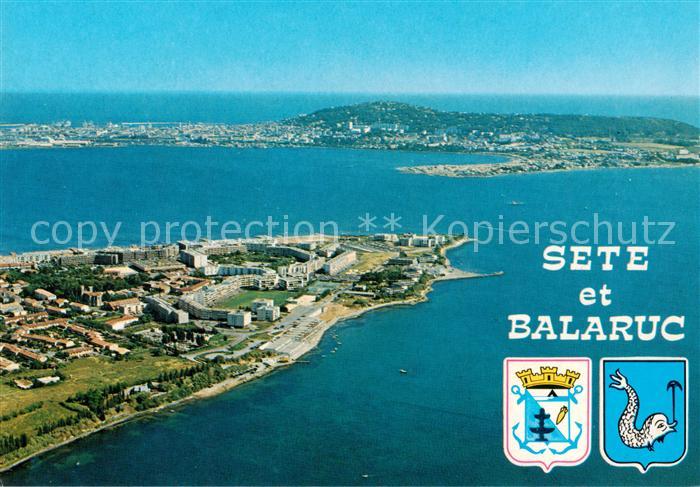 Sete Cette 34 Les deux presqu iles du Bassin de Thau vue aérienne