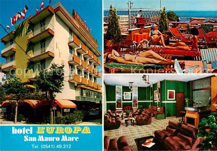 San Mauro Mare Rimini IT Hotel Europa Foyer Liegeterrasse