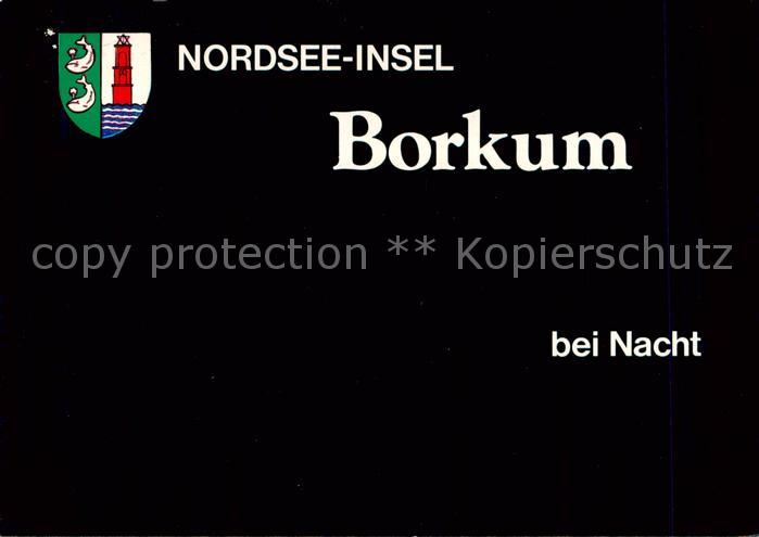Borkum Nordseeheilbad Nordseeinsel bei Nacht Wappen