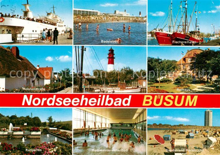 Buesum Nordseebad Helgoland-Anleger Faehre Badeleben Fischereihafen Ortspartie R