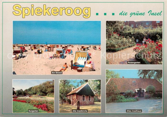 Spiekeroog Nordseeinsel Strand Rosengarten Kurgarten Inselkirche Inselhaus
