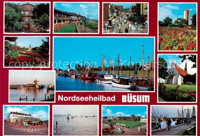 Buesum Nordseebad Teilansichten Ortsmotive Kutterhafen Wattenmeer