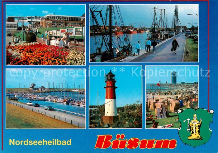 Buesum Nordseebad Kurhaus Promenade Kutterhafen Leuchtturm Strand