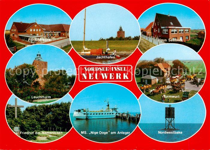 Neuwerk Cuxhaven Nordseebad Nordseeinsel Pensionen Leuchtturm Jachthafen Friedho