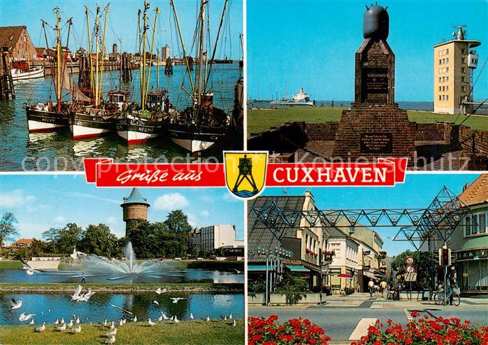 Cuxhaven Nordseebad Fischkutter Hafen Denkmal Parkanlagen Zentrum