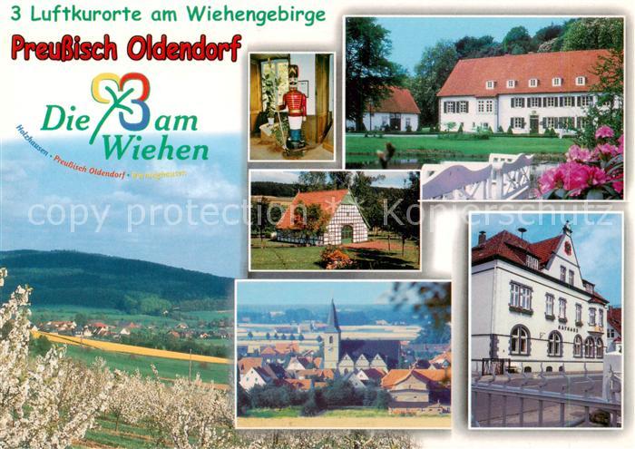 Preussisch-Oldendorf Panorama Luftkurorte am Wiehengebirge Rathaus Kirche Schlos