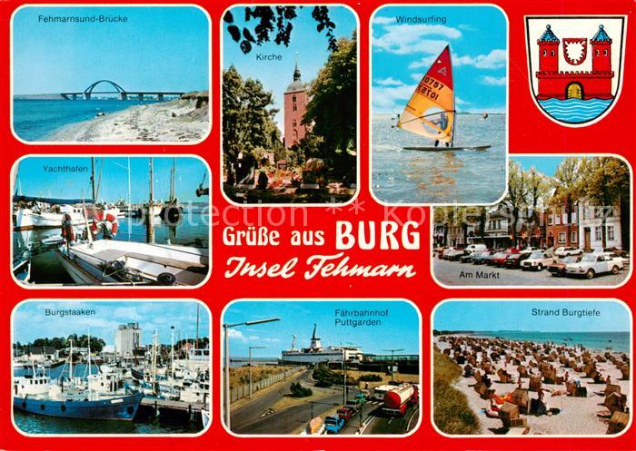Burg  Fehmarn Fehmarnsundbruecke Yachthafen Burgstaaken Kirche Faehrbahnhof Putt
