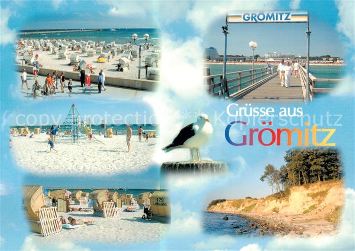 Groemitz Ostseebad Strandpartien Seebruecke Steilkueste