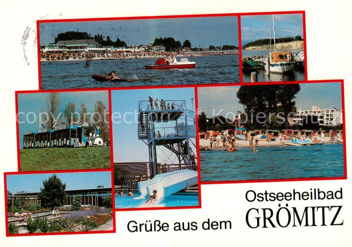 Groemitz Ostseebad Teilansichten Strand Wasserrutsche