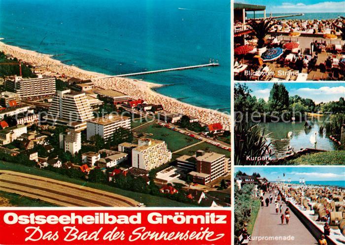 Groemitz Ostseebad Fliegeraufnahme Strandblick Kurpark Kurpromenade