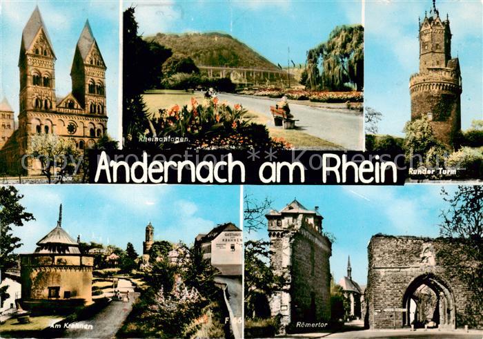 Andernach Rhein Kirche Rheinanlagen Runder Turm Am Krahnen Roemertor
