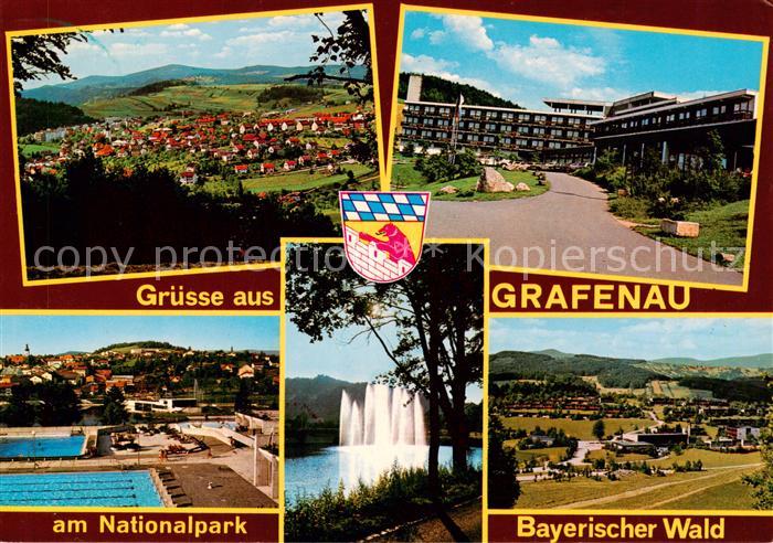 Grafenau Niederbayern Panorama Schwimmbad Fontaene Kurhaus