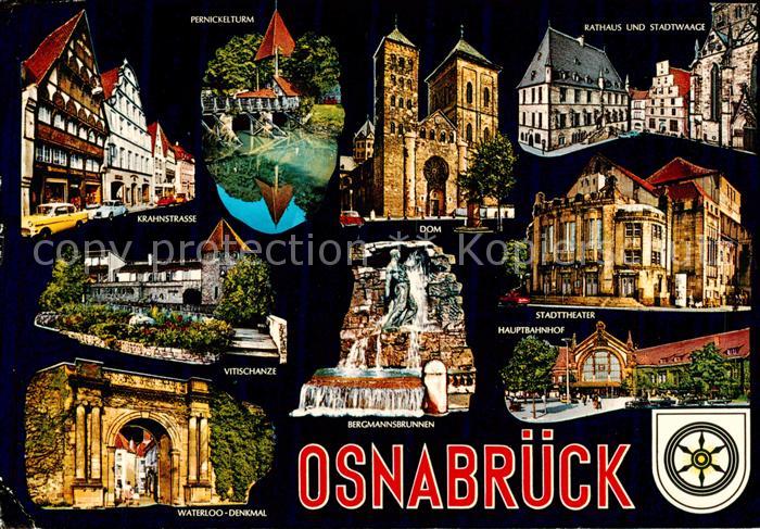 Osnabrueck Krahnstrasse Dom Rathaus Stadtwaage Vitischanze Bergmannsbrunnen Stad