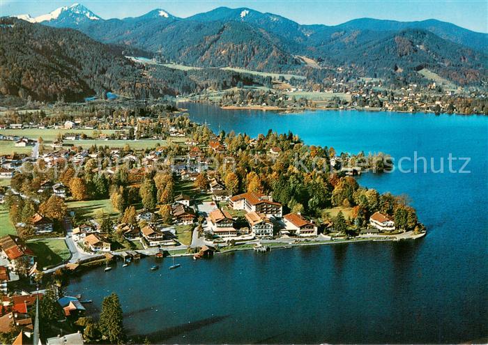 Rottach-Egern Tegernsee Fliegeraufnahme mit Seehotel ueberfahrt