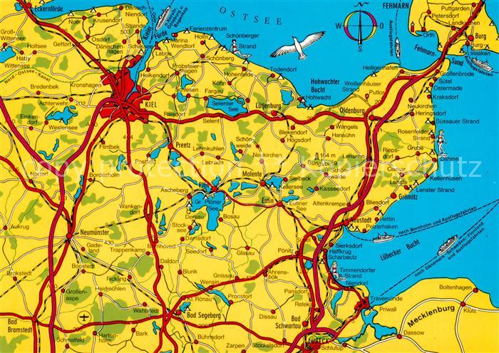 KIEL  CITY uebersichtskarte