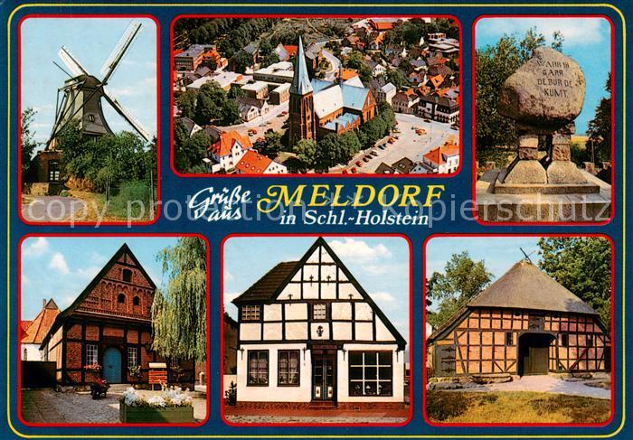 Meldorf Muehle Fliegeraufnahme Fachwerkhaeuser Monument