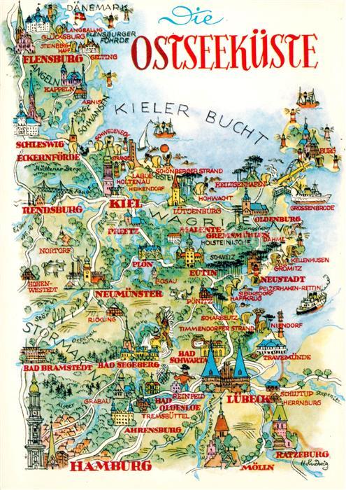 Flensburg  Schleswig-Holstein bis Hamburg uebersichtskarte