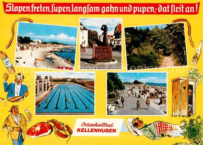 Kellenhusen Ostseebad Strandpartien Fischerskulptur Schwimmbad
