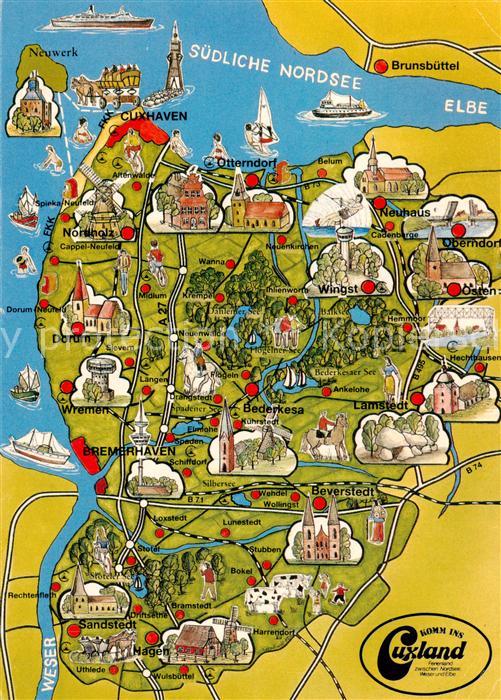 Cuxhaven Nordseebad uebersichtskarte