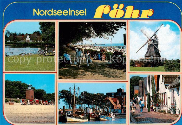 Insel Foehr Liegewiese Strandpartien Windmuehle Fischerhafen Dorfstrasse