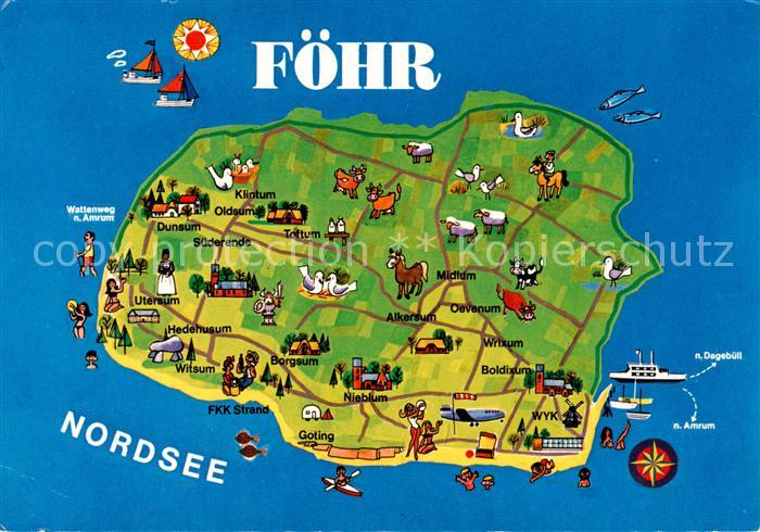 Insel Foehr Inselkarte