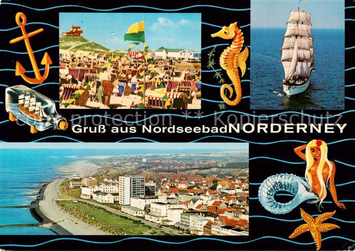 Norderney Nordseebad Strandpartie Fliegeraufnahme Segelschiff