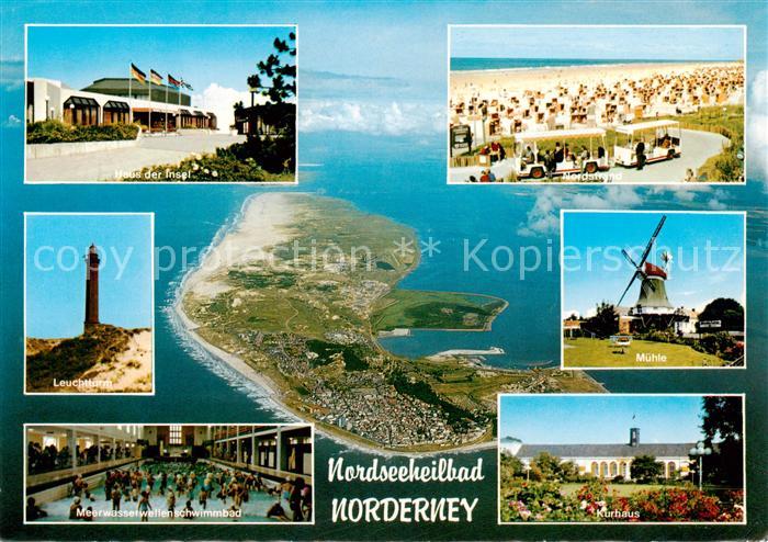 Norderney Nordseebad Haus der Insel Nordstrand Leuchtturm Meerwasserwellenbad Ku
