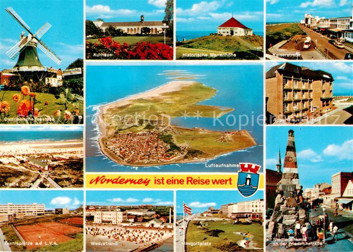 Norderney Nordseebad Teestube Muehle Kurhaus Marienhoehe Kaiserstrasse Duenen Fl