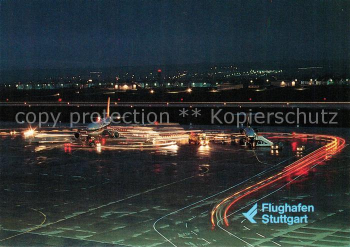 STUTTGART  CITY Flughafen bei Nacht