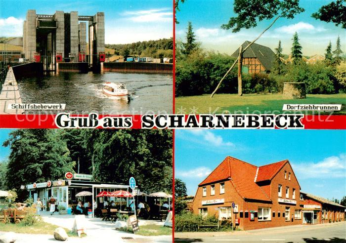 Scharnebeck Lueneburg Schiffshebewerk Dorfziehbrunnen Gasthaus Rose Kiosk