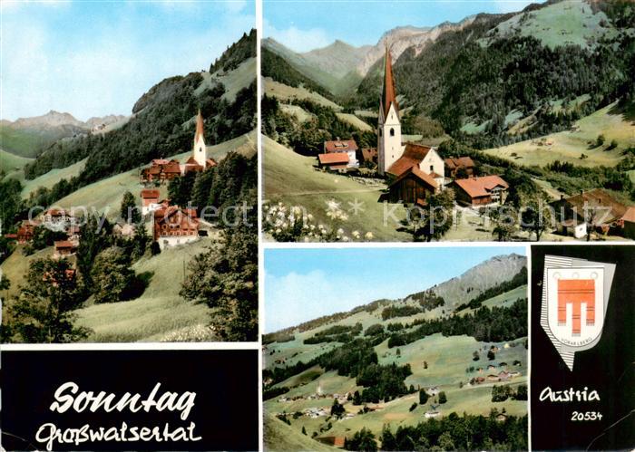 Sonntag Buchboden Grosswalsertal Kirche Panorama