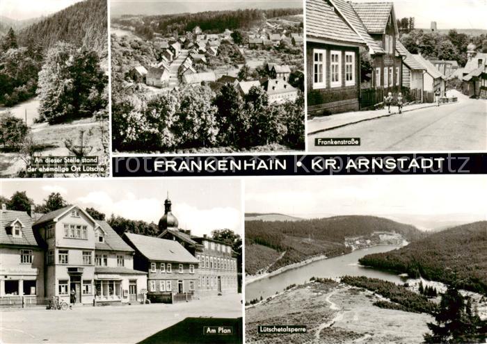 Frankenhain Thueringen Standort des ehem Dorfes Luetsche Panorama Frankenstrasse