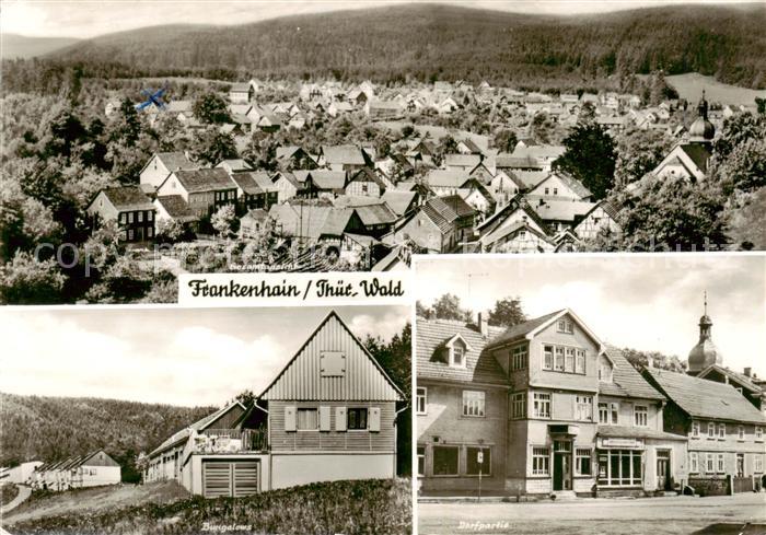 Frankenhain Thueringen Panorama Bungalows Dorfpartie