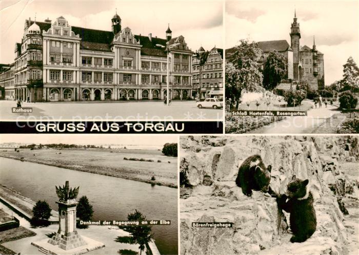 Torgau Rathaus Schloss Hartenfels Rosengarten Denkmal der Begegnung an der Elbe
