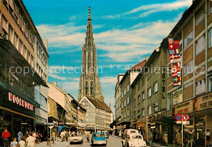 Ulm  Donau Hirschstrasse mit Blick auf Muenster