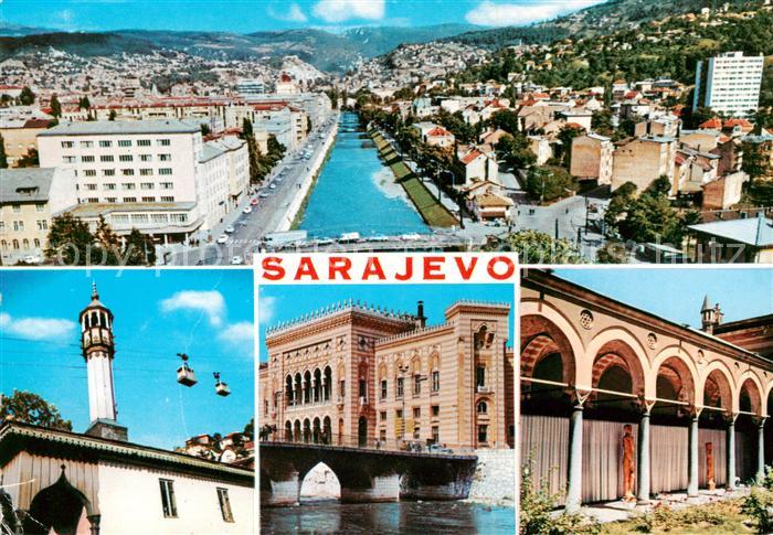 Sarajevo Bosnia-Herzegovina Panorama Uspinjaca Vijecnica Gradski muzeij atrij