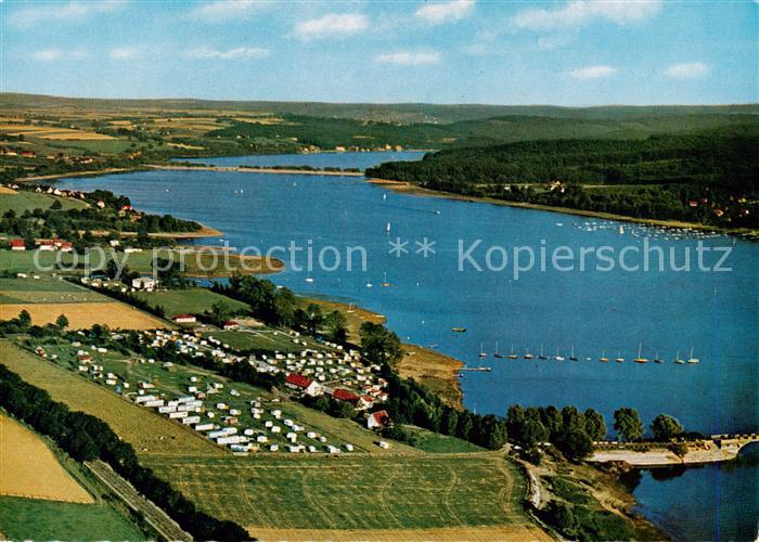 Moehnesee zwischen Koerbecker Bruecke und Stockumer Damm mit ADAC Campingplatz F